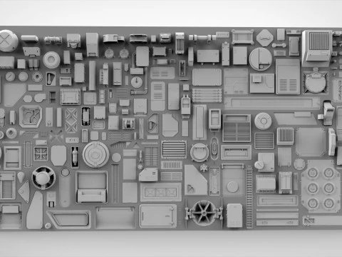 Folhas de acabamento de fic&ccedil;&atilde;o cient&iacute;fica 4 Modelo 3D