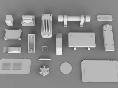 Sci fi trim sheets 4 3D Model