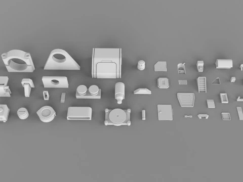 Sci fi trim sheets 4 3D Model