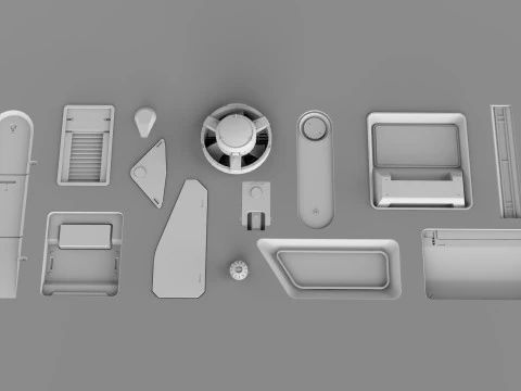 Sci fi trim sheets 4 3D Model