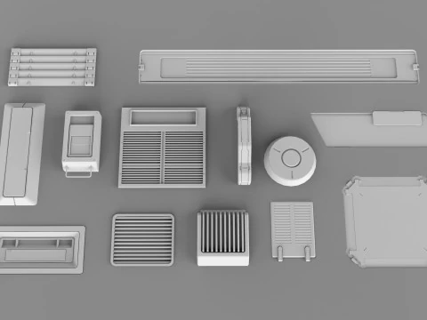 Sci fi trim sheets 4 3D Model