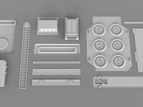 Sci fi trim sheets 4 3D Model
