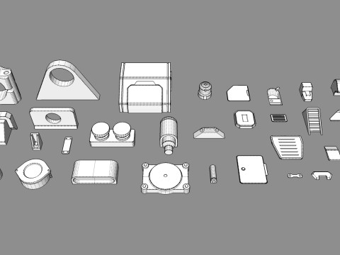 Sci fi trim sheets 4 3D Модель