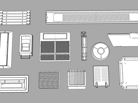 Sci fi trim sheets 4 3D Модель