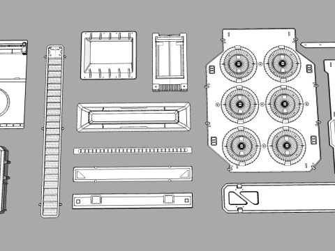Sci fi trim sheets 4 3D Model
