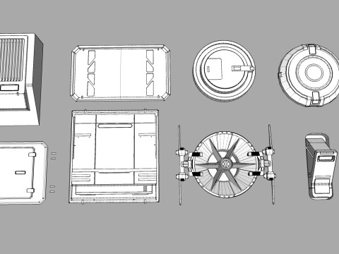 Sci fi trim sheets 4 3D Модель
