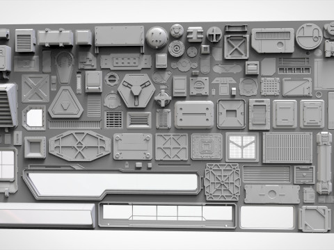 Sci fi trim sheets 5 3D मॉडल
