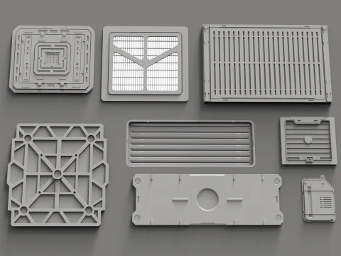 Sci fi trim sheets 5 3D Model