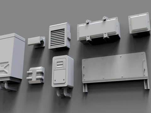 Sci fi trim sheets 5 3D Model