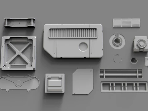 Sci fi trim sheets 5 3D Model