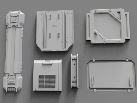 Sci fi trim sheets 5 3D Model