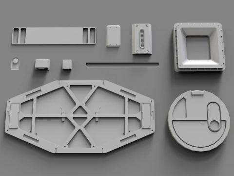 Sci fi trim sheets 5 3D Model