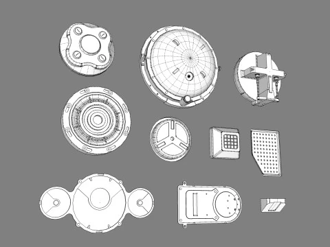 Sci fi trim sheets 5 3D Model