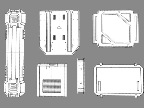 Sci fi trim sheets 5 3D Model