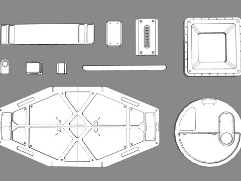 Sci fi trim sheets 5 3D Model