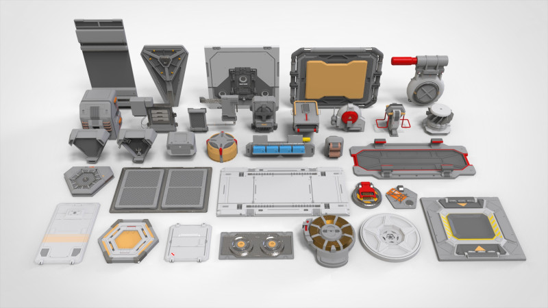 Sci-fi Architecture kitbash 52 Modelo 3D .c4d .max .obj .3ds .fbx .stl .blend 