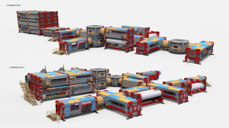 Sci-fi Residential module for habitation Model 3D .c4d .max .obj .3ds .fbx .stl .blend 