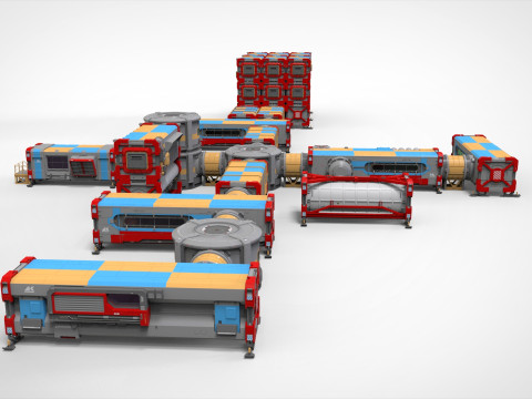 Sci-fi Residential module for habitation Model 3D