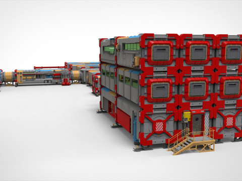 Sci-fi Residential module for habitation Model 3D
