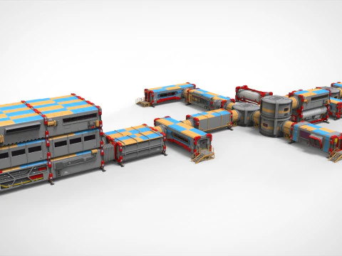 Sci-fi Residential module for habitation 3D Model