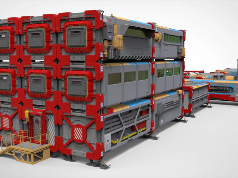 Sci-fi Residential module for habitation 3D Model
