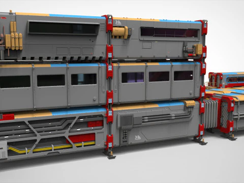Sci-fi Residential module for habitation 3D Model