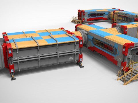 Sci-fi Residential module for habitation Model 3D