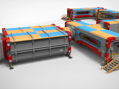 Sci-fi Residential module for habitation 3D Model