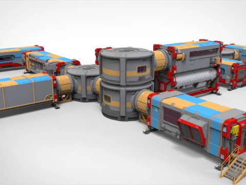 Sci-fi Residential module for habitation 3D Model