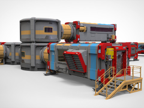 Sci-fi Residential module for habitation Model 3D