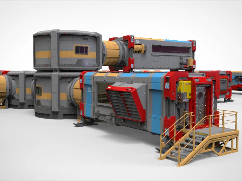 Sci-fi Residential module for habitation 3D Model