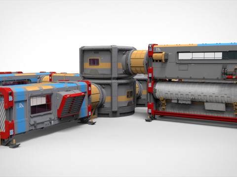 Sci-fi Residential module for habitation Model 3D