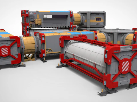 Sci-fi Residential module for habitation 3D Model