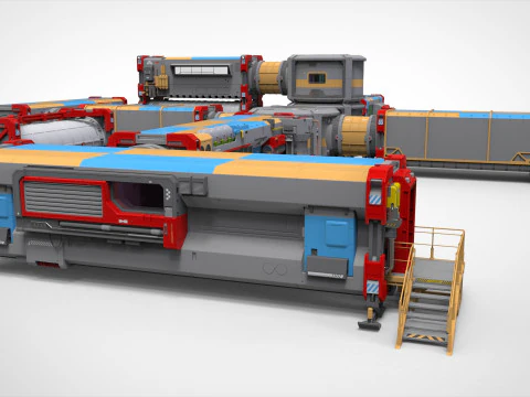 Sci-fi Residential module for habitation 3D Model