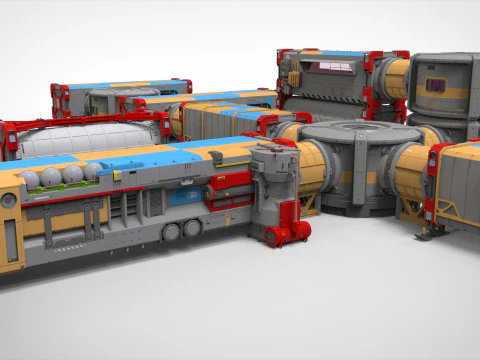 Sci-fi Residential module for habitation 3D Model
