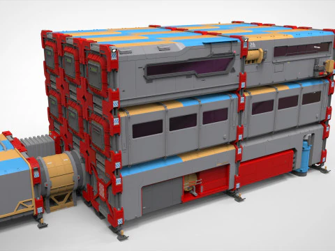 Sci-fi Residential module for habitation 3D Model