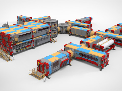 Sci-fi Residential module for habitation Model 3D