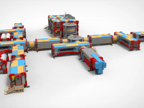 Sci-fi Residential module for habitation 3D Model