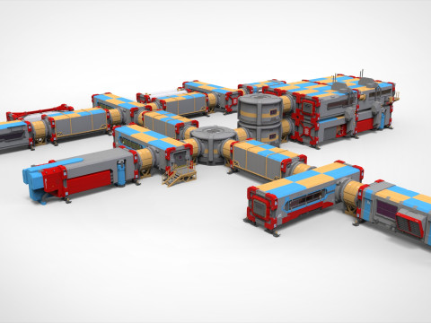 Sci-fi Residential module for habitation Model 3D