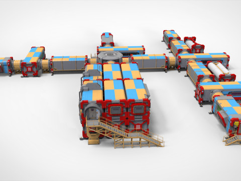 Sci-fi Residential module for habitation Model 3D
