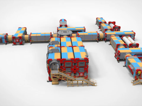 Sci-fi Residential module for habitation 3D Model