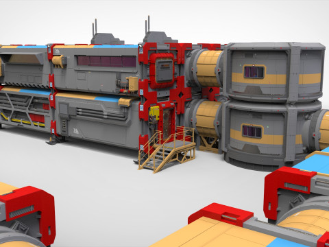 Sci-fi Residential module for habitation Model 3D
