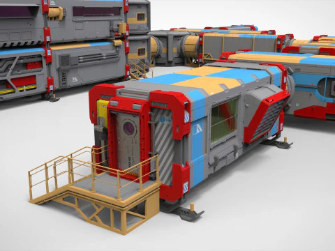 Sci-fi Residential module for habitation 3D Model