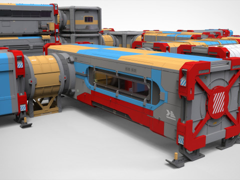 Sci-fi Residential module for habitation Model 3D