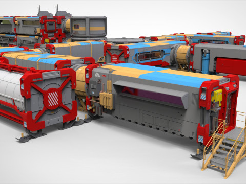 Sci-fi Residential module for habitation Model 3D
