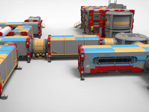 Sci-fi Residential module for habitation 3D Model