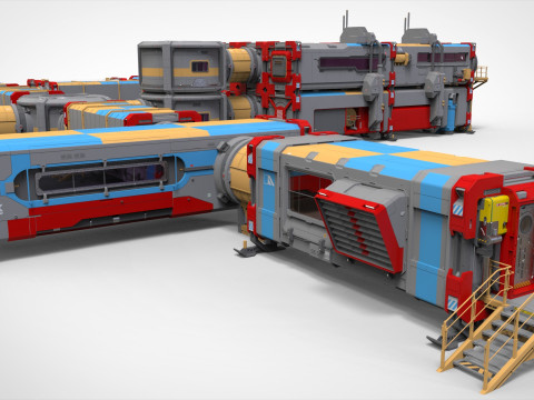 Sci-fi Residential module for habitation Model 3D