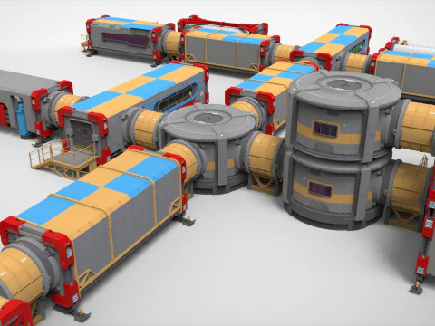 Sci-fi Residential module for habitation 3D Model
