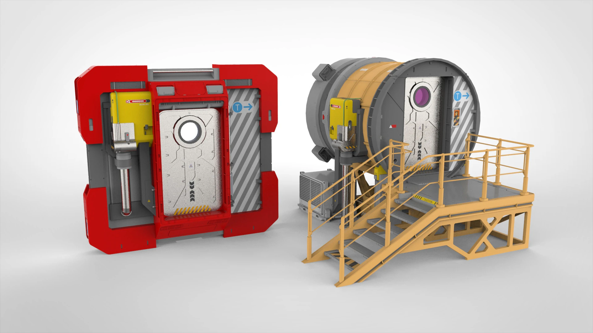 Sci fi door 25 3D Model .c4d .max .obj .3ds .fbx .stl .blend