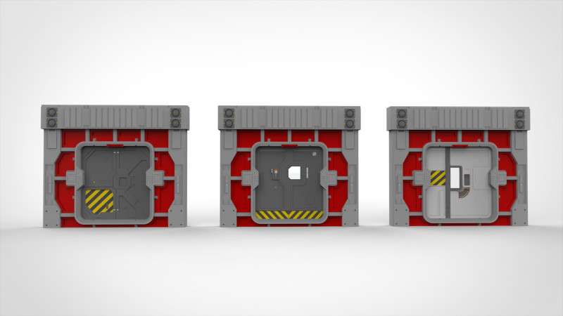 Sci fi door 26 3D Model .c4d .max .obj .3ds .fbx .stl .blend 